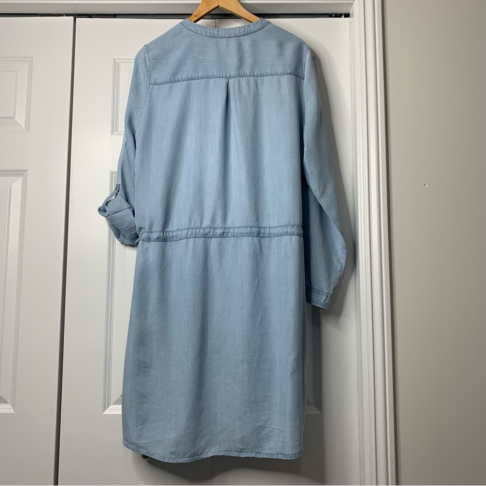 Reitmans Light Blue Denim Look Long Sleeve shirt Dress Women’s Size XXL - Picture 9 of 15